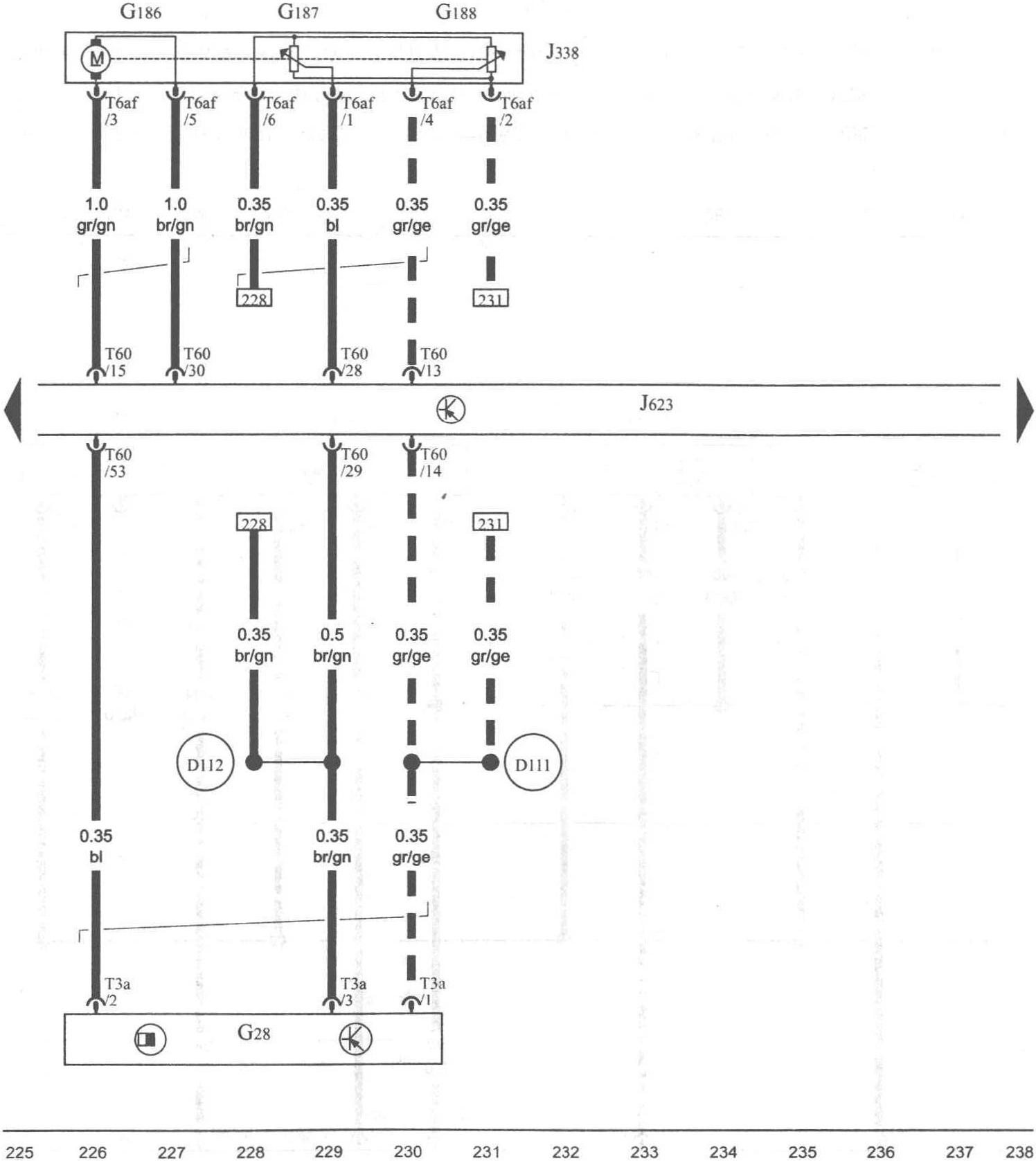 图1-1-45 发动机转速传感器、节气门控制单元、发动机控制单元
